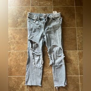 Zara Distressed Light Washed Denim